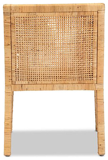 Baxton Studio Karis Modern and Contemporary Natural Finished Wood and Rattan...   Beach Style   Dining Chairs   by Baxton Studio  Houzz