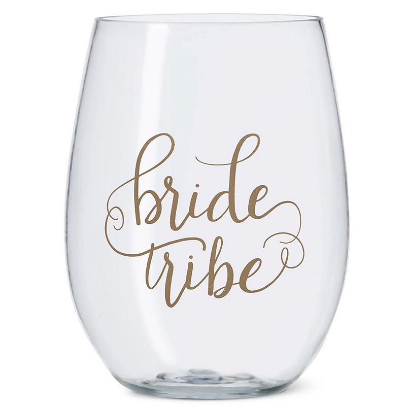 Women's  16 oz. Bride Tribe Durable Plastic Stemless Wine Cups