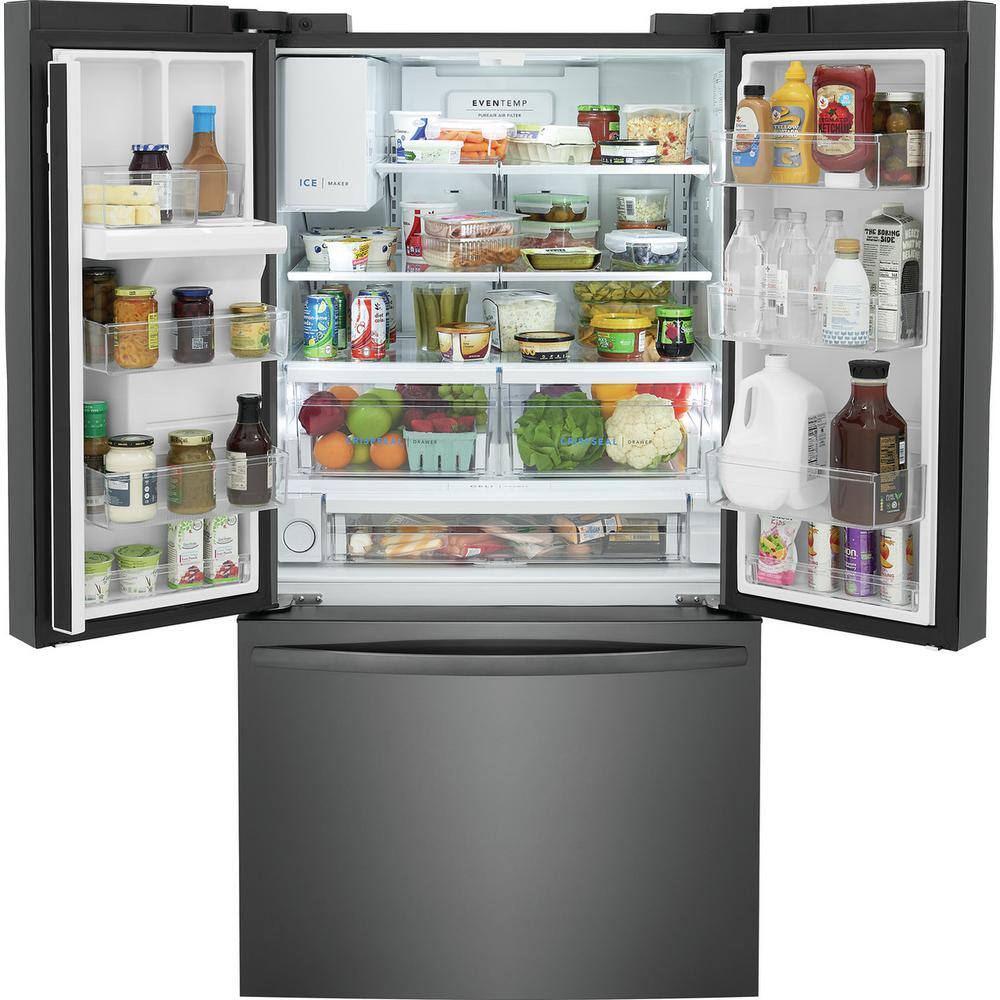 Frigidaire 27.8 Cu. Ft. French Door Refrigerator in Black Stainless Steel FRFS2823AD