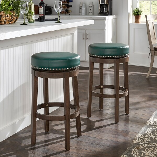 Westby Vinyl Backless Swivel Stools (Set of 2) by iNSPIRE Q Classic