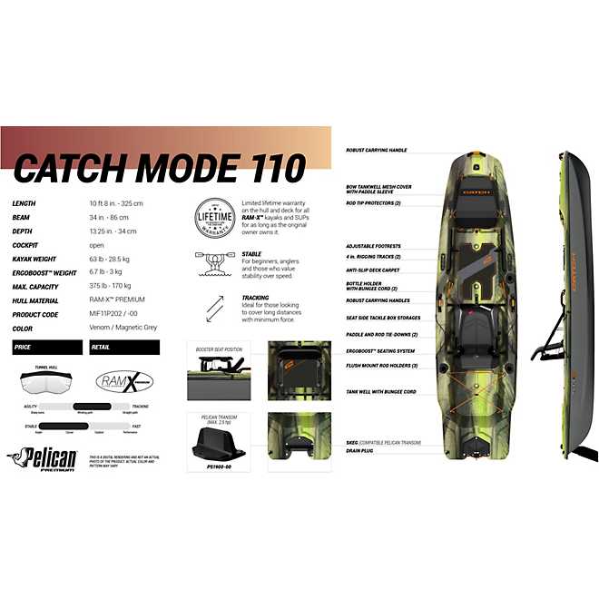 Pelican The Catch Mode 110 Sit-On-Top Fishing Kayak