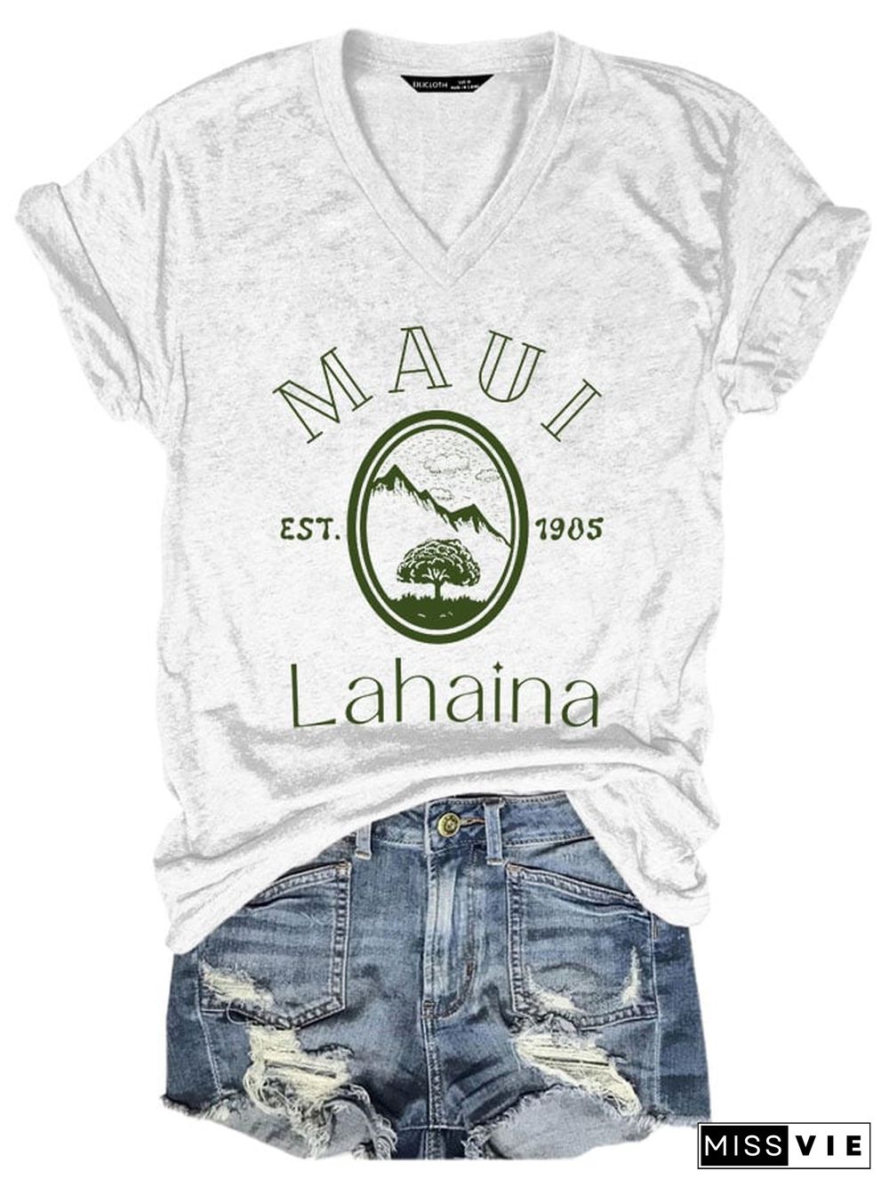 Women's Lahaina Maui Est 1802 aloha forever Casual T-Shirt