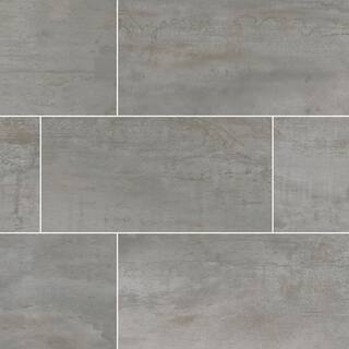 MSI Metallic Steel 24 in. x 48 in. Matte Porcelain Stone Look Floor and Wall Tile (16 sq. ft.Case) NMETSTE2448