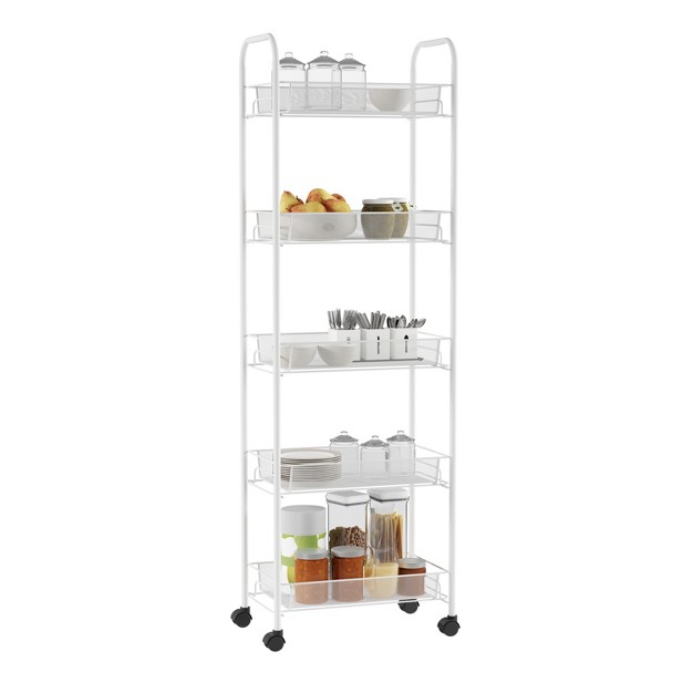 Hastings Home Tiered Rolling Storage Cart Mobile Space Saving Organizer For Kitchen Office Garage And Bathroom