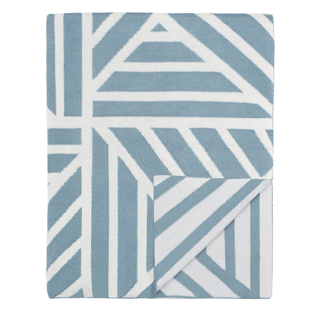 French Blue Maze Throw