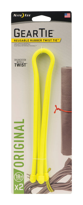 TWIST TIE NEON YLW 18