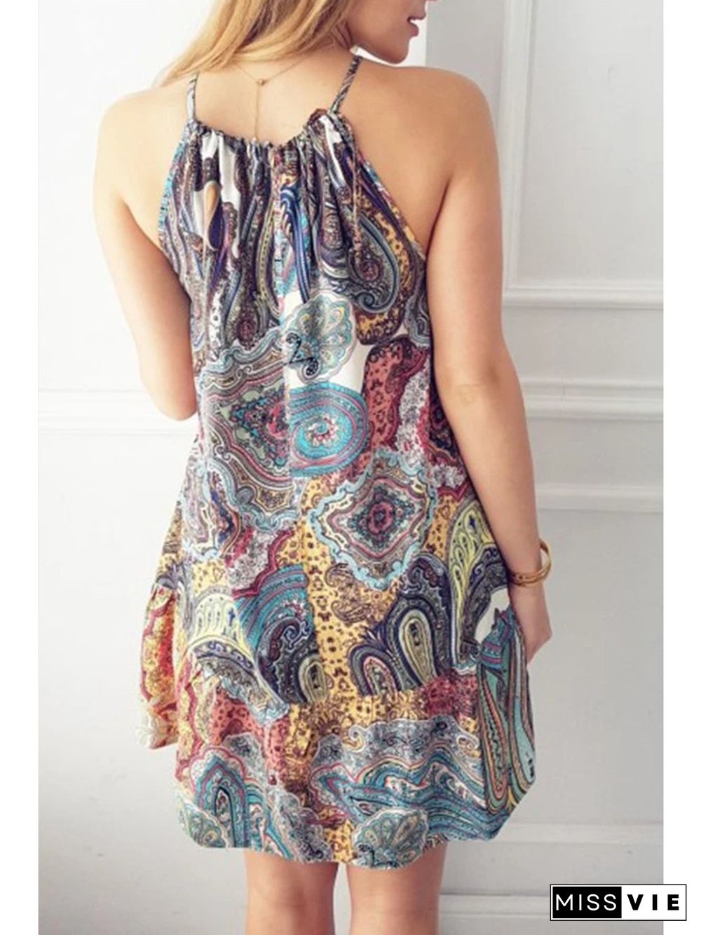 Bohemian Ocean Printed Dress P10288