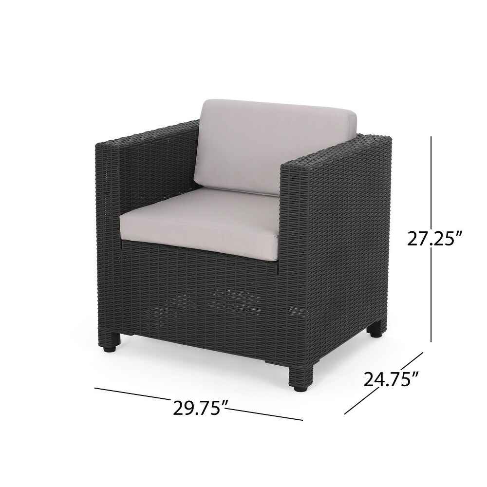Waverly Outdoor 2 seater Faux Wicker Chat Set by Christopher Knight Home
