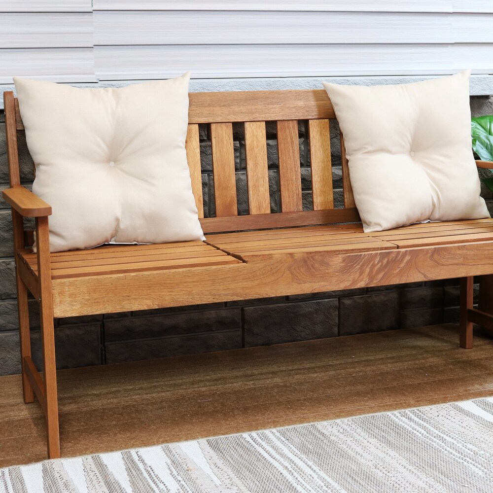 Sunnydaze 2 Outdoor Tufted Back Cushions   19 x 19 Inch
