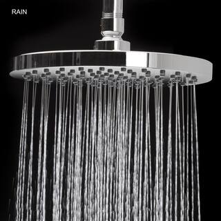 Glacier Bay 1-Spray 8 in. Single Wall Mount Fixed Rain Shower Head in Chrome 3073-141-WS1