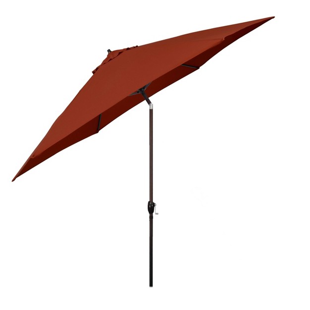 11 x27 X 11 x27 Aluminum Market Polyester Umbrella With Crank Lift Brick Astella