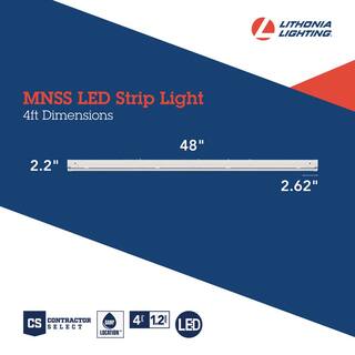 Lithonia Lighting MNSS 48 in. 64-Watt Equivalent Integrated LED White Strip Light Fixture 4000K MNSS L48 5500LM MVOLT GZ10 40K