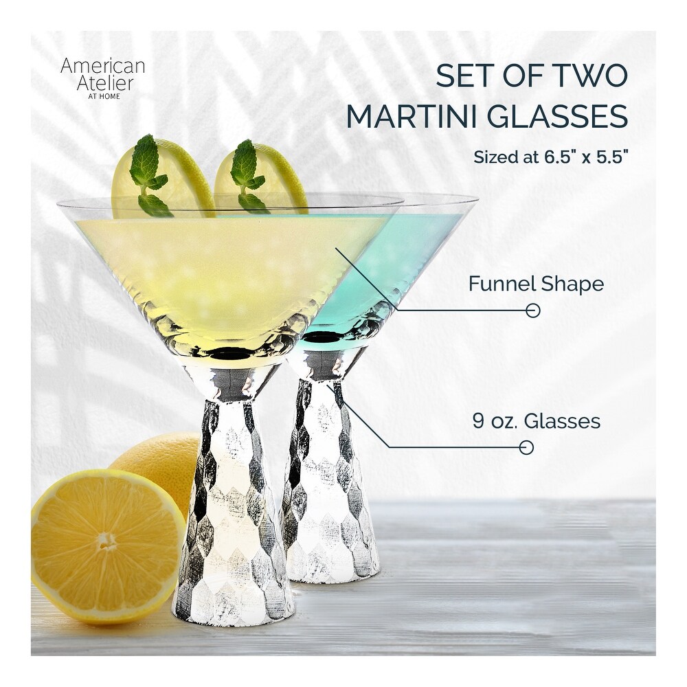 American Atelier Daphne Martini Glasses Set of 2   9 oz.