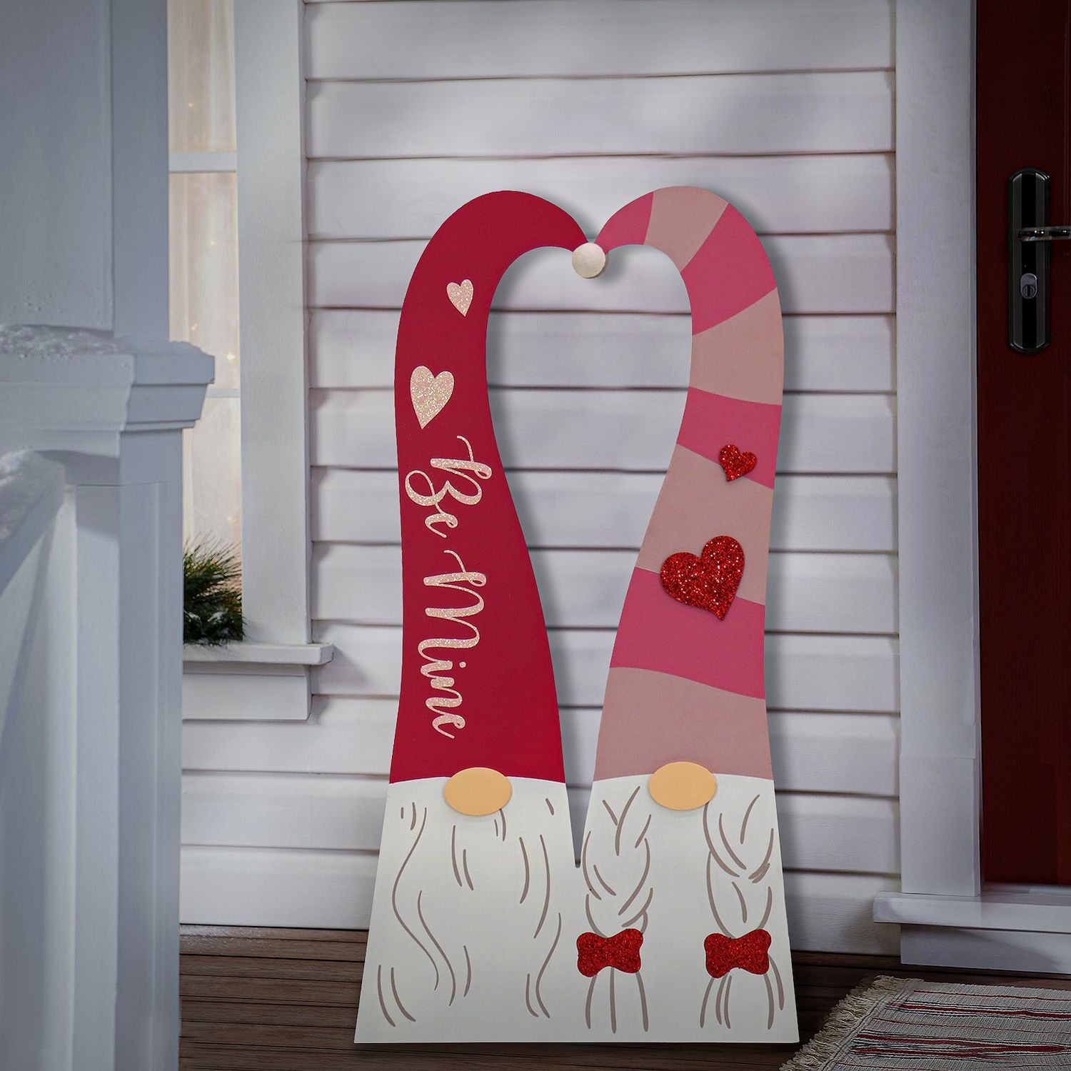 National Tree Company Valentine’s Day Gnome Couple Floor Decor