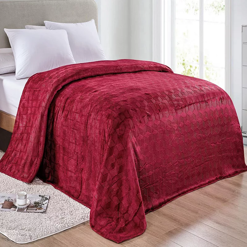 Amrani Bedcover Embossed Soft Premium Microplush Blanket