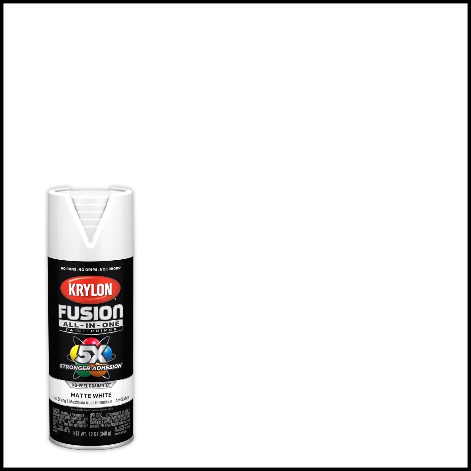 Krylon Fusion All-In-One Matte White Paint+Primer Spray Paint 12 oz