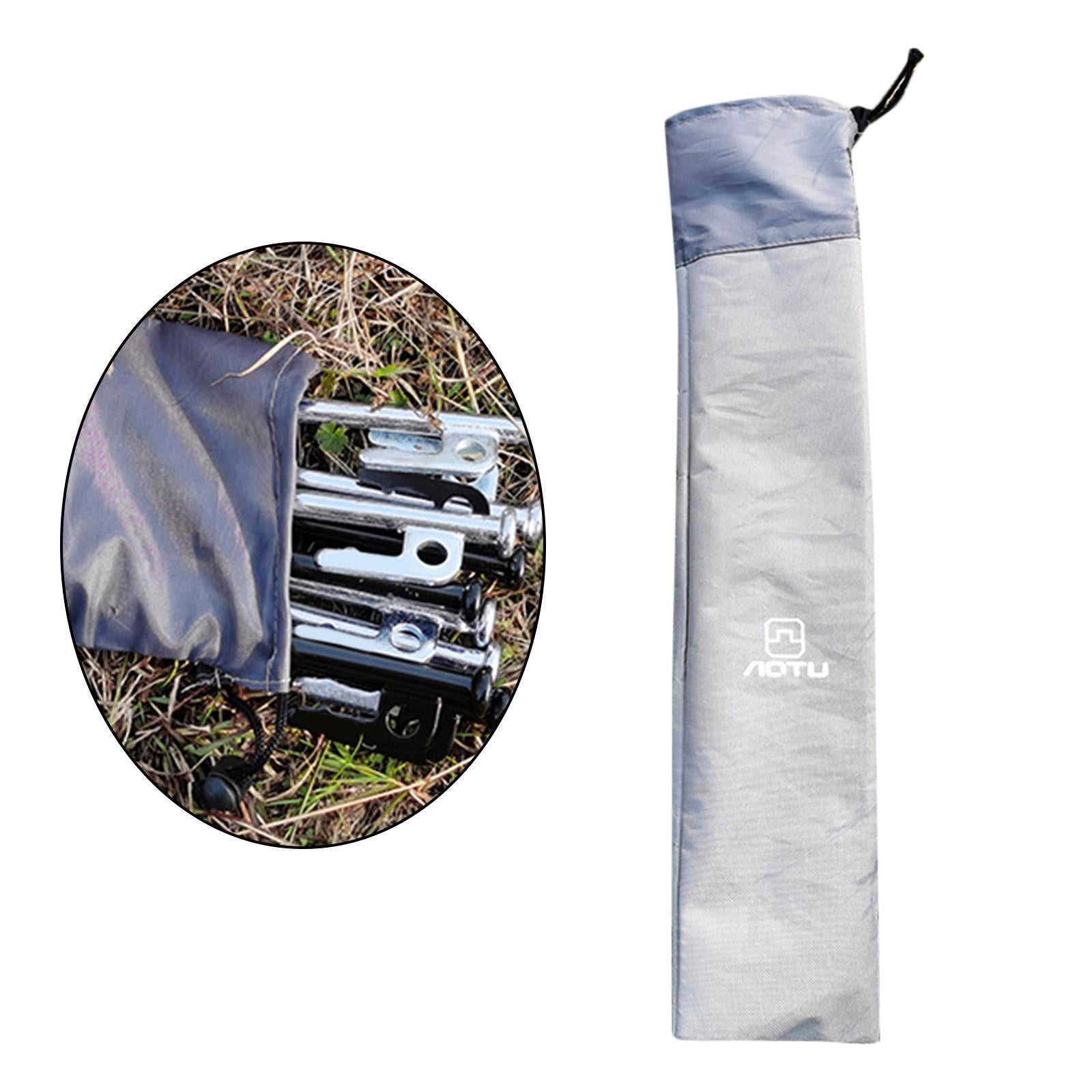 Outdoor Tent Pegs Storage Bag Organizer Tent Nail Stakes Drawstring Pouch for Backpacking Canopy Hiking Accessories Pocket - 58x13.5cm