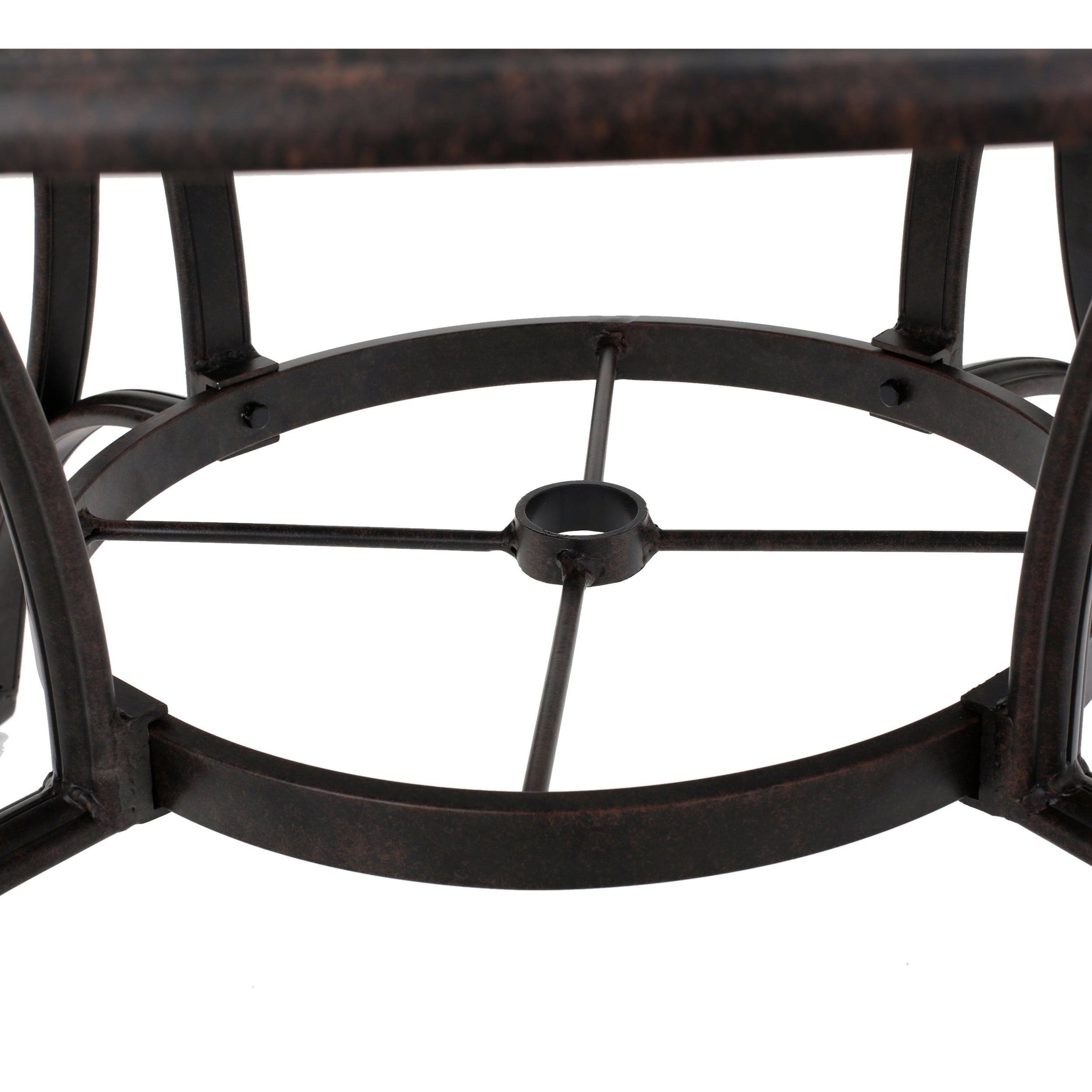 Fonzo Outdoor Bronze Cast Aluminum Circular Dining Table (ONLY)