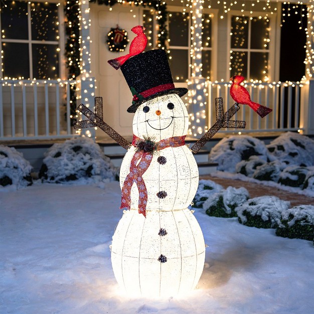 Joiedomi 5ft 3d Cotton Snowman 170 Led Warm White Led christmas Outdoor Yard Light christmas Eve Night Decor