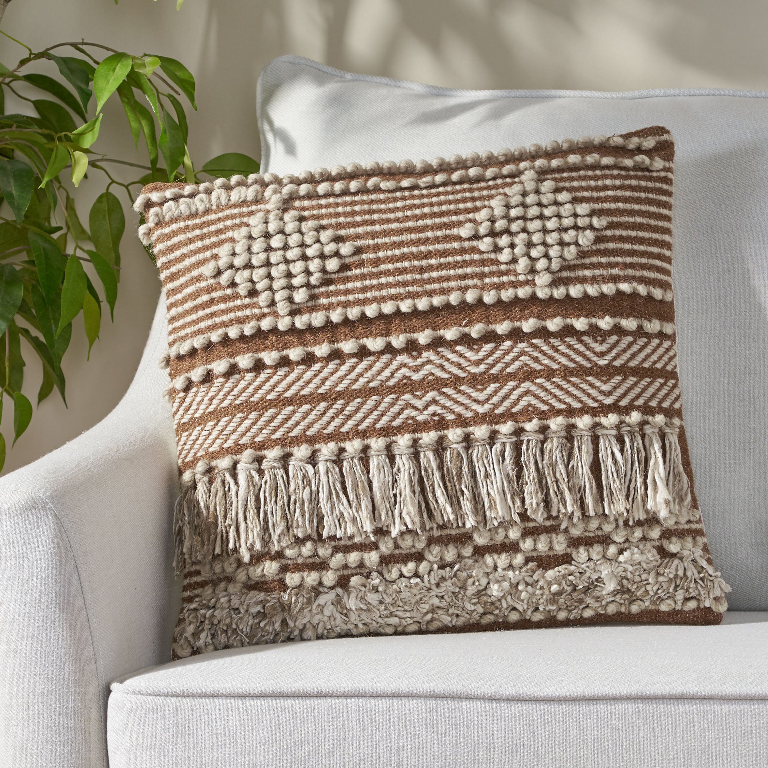 Nahyla Macrame Boho Throw Pillow