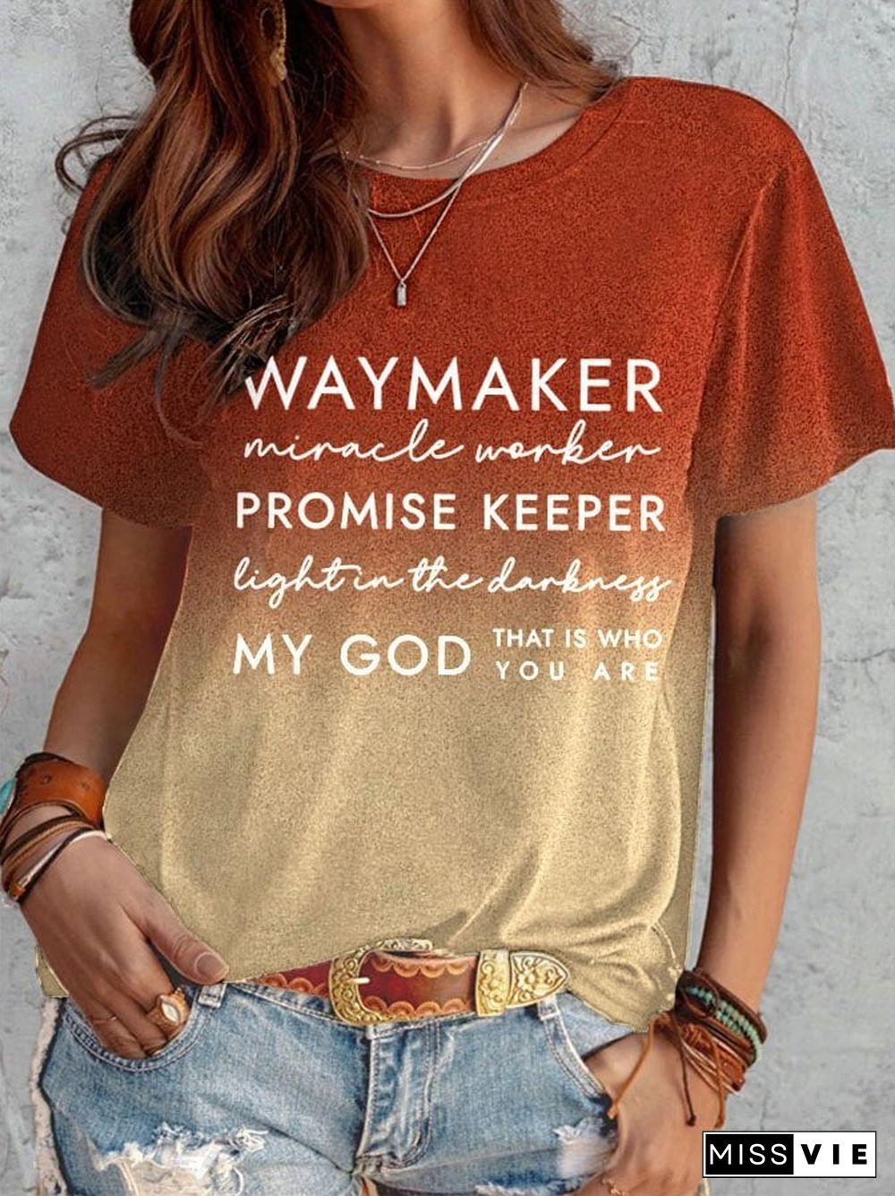 Women's Waymaker My God Print Tee Shirt