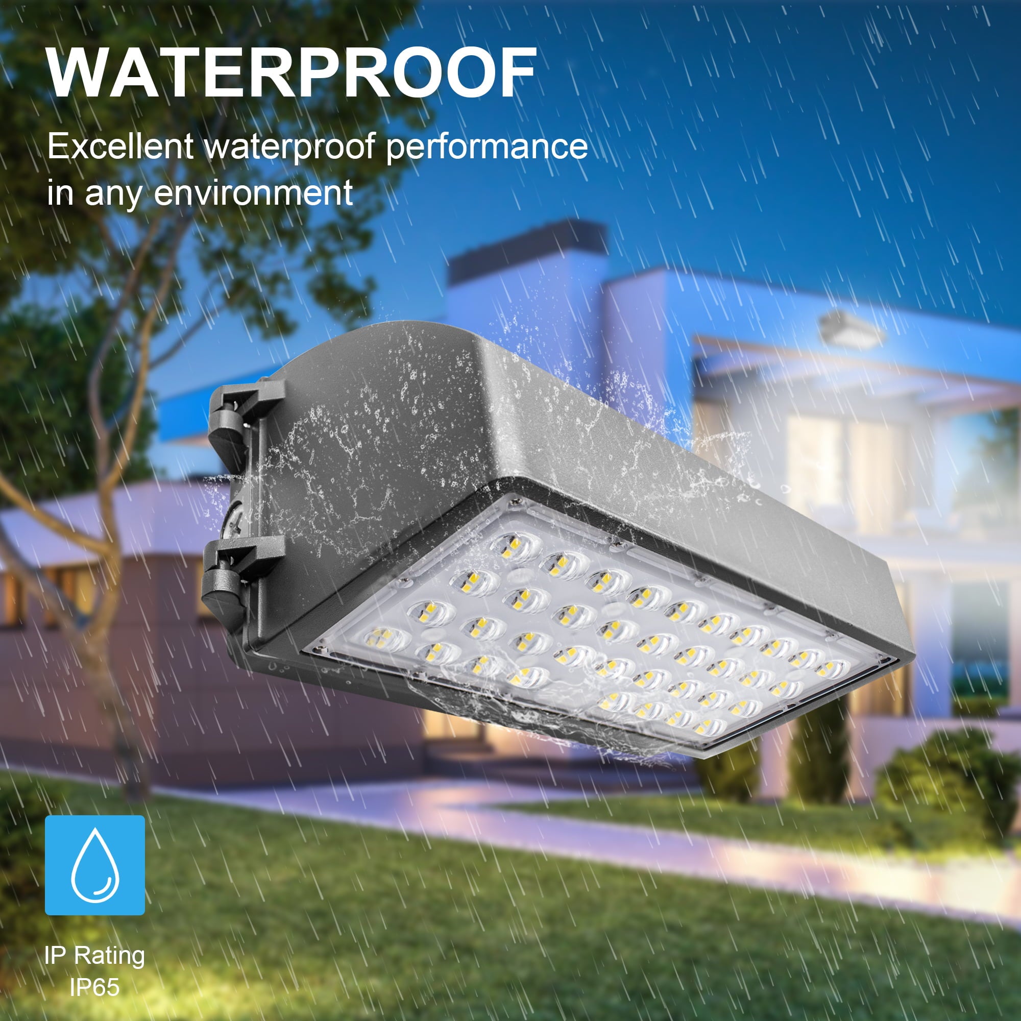 Amptonica LED Full Cutoff Wall Pack Dust to Dawn，70W 8400lm， Outdoor Wall Light 5000K Daylight Security Light for Backyard，Warehouse