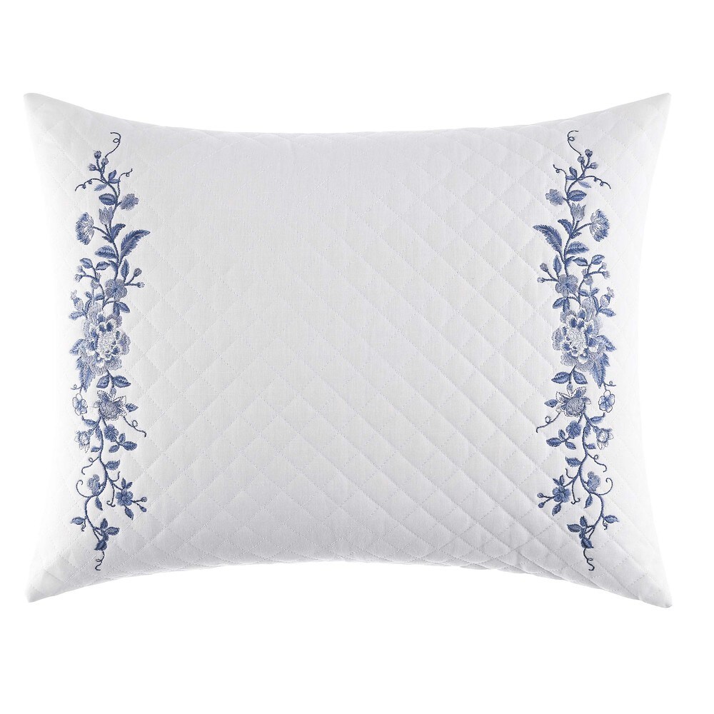 Laura Ashley Charlotte White Cotton Quilted Breakfast Pillow