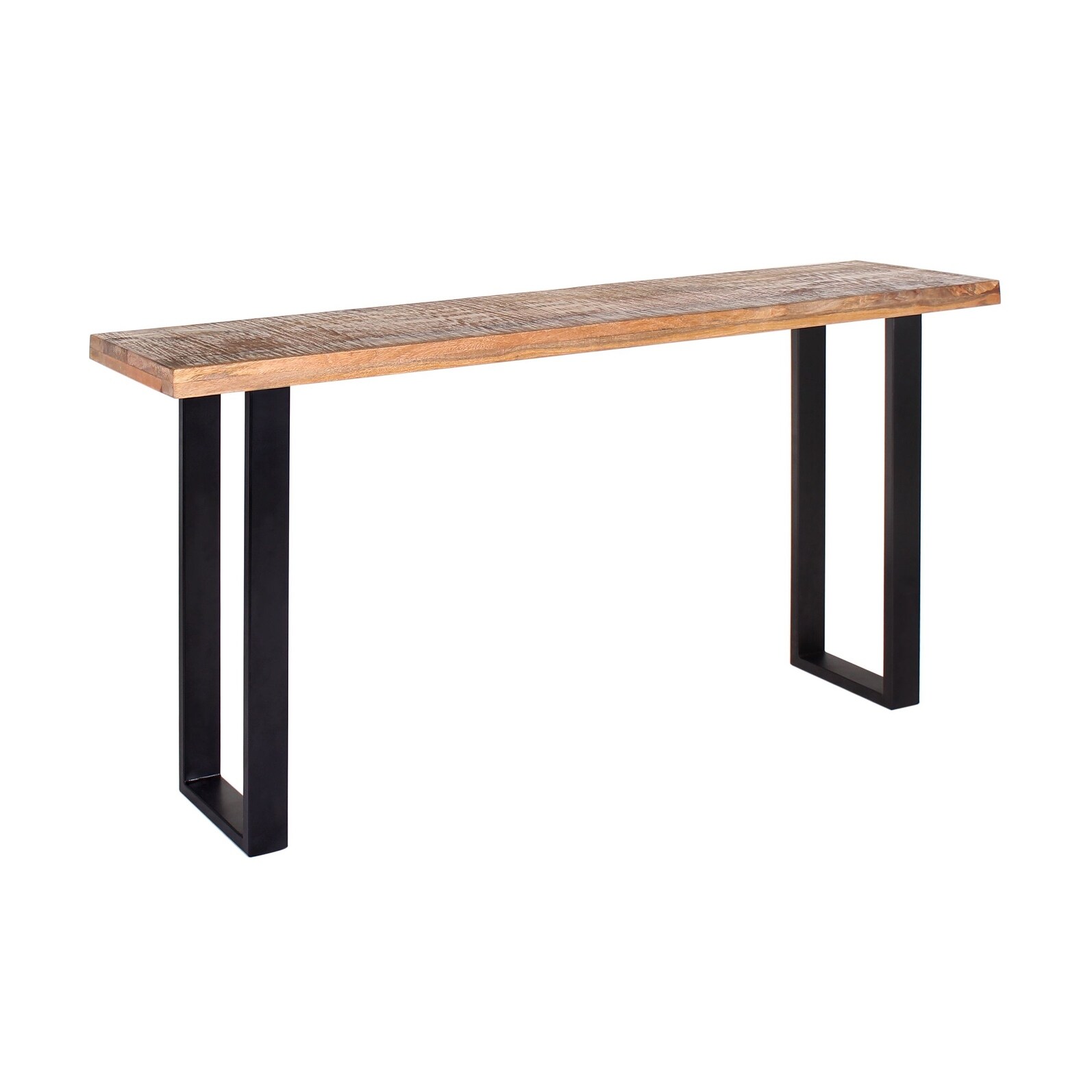 Kanda Mango Wood Modern Dining Console Table with Iron Base