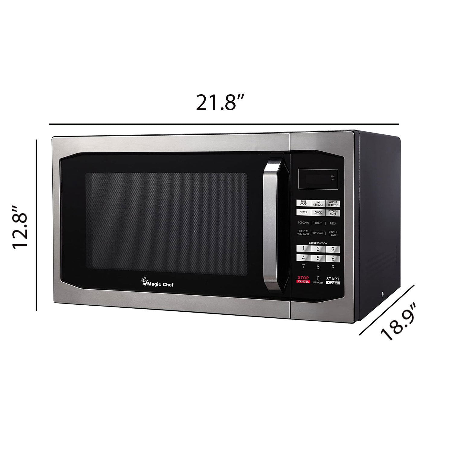 Magic Chef 1.6 Cu. Ft. 1100W Countertop Microwave Oven with Stylish Door Handle