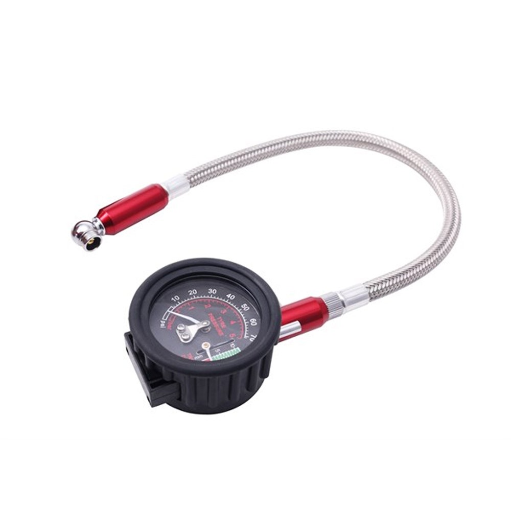 BIKESERVICE Tyre Pressure Dial Gauge Suits Motorbike BS80086   Total Tools