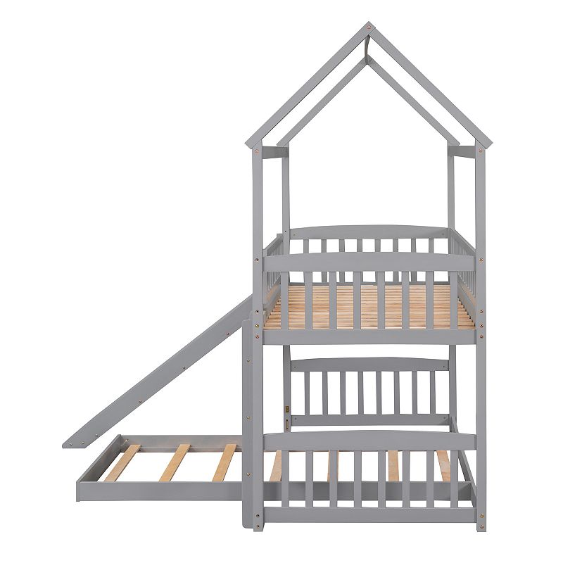 Bunk Bed with Slide，House Bed