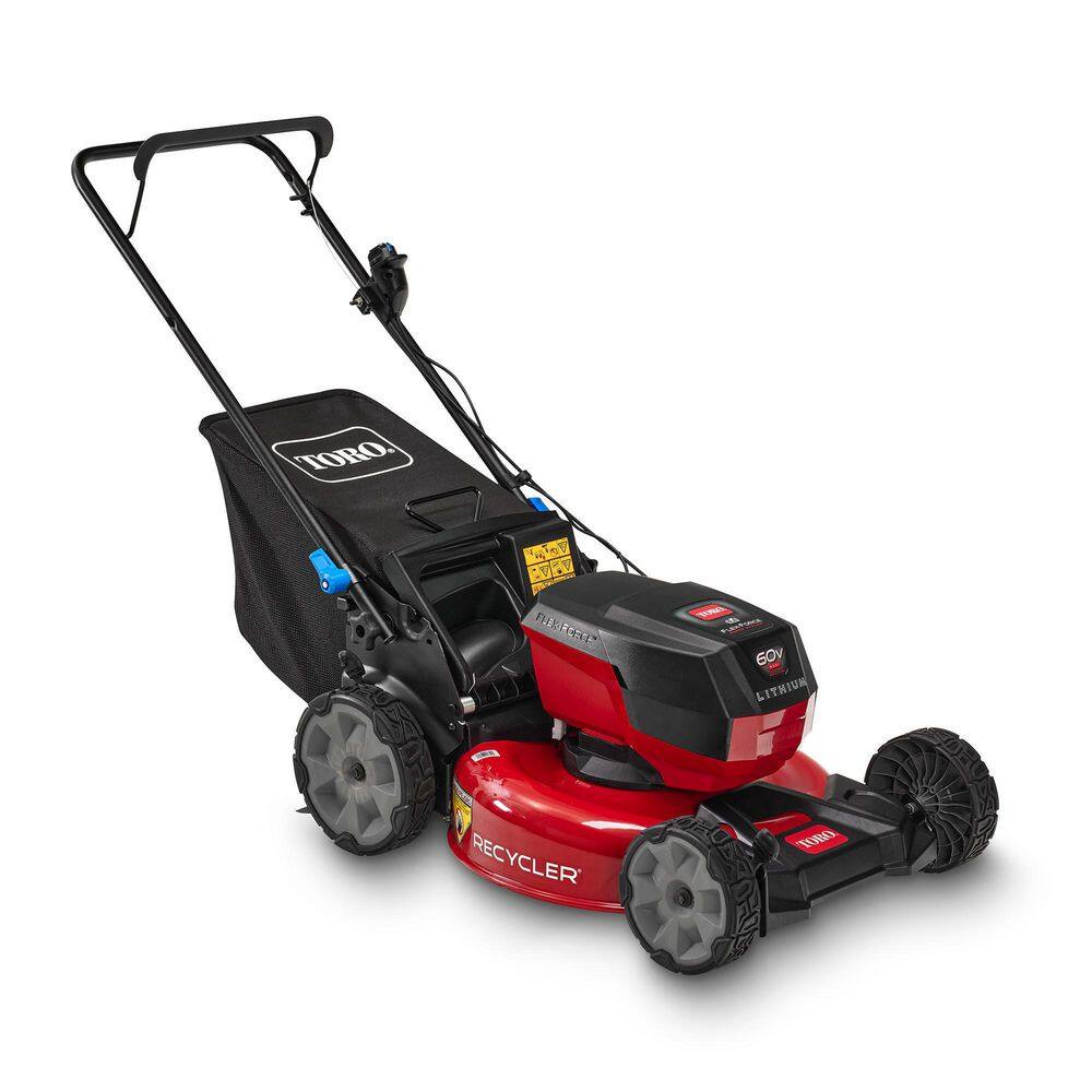 Toro 21in. Recycler SmartStow 60-Volt Lithium-Ion Brushless Cordless Battery Walk Behind Push Mower - 4.0 Ah Battery Charger 21323