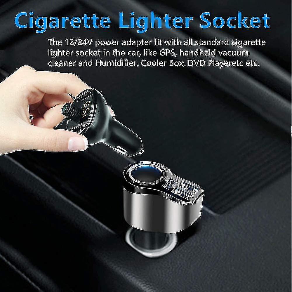 4 In 1 Usb C Car Charger 36w Usb Cigarette Lighter Socket Splitter Adapter