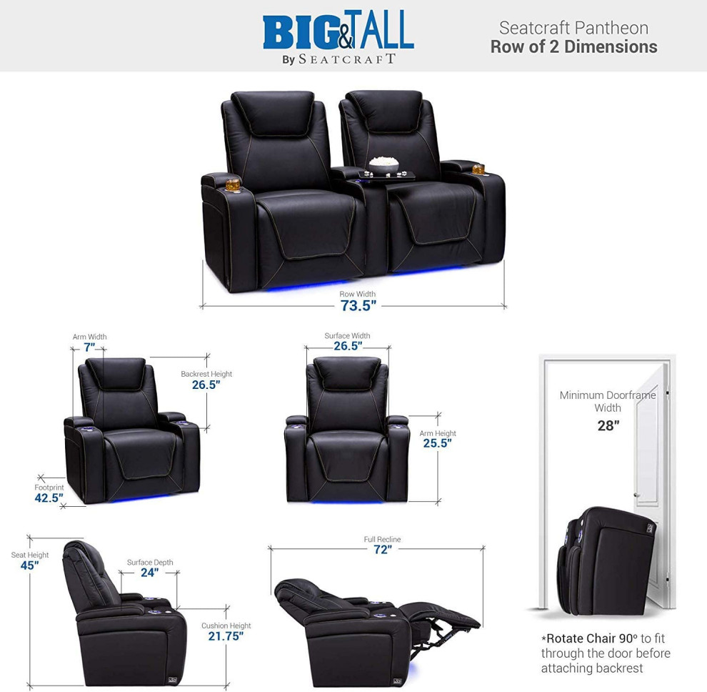 Seatcraft Pantheon Home Theater Seating   Contemporary   Theater Seating   by Stargate Cinema  Houzz