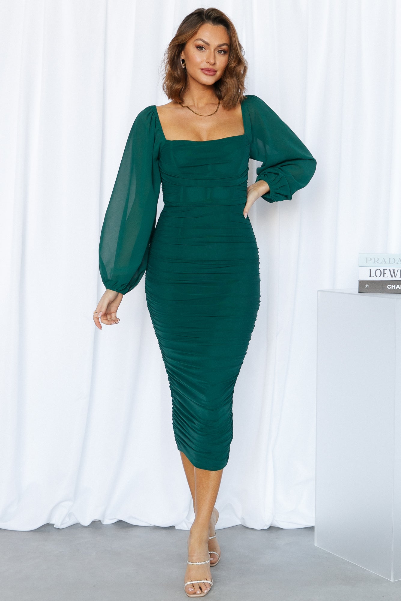 Brooklyn Love Midi Dress Emerald