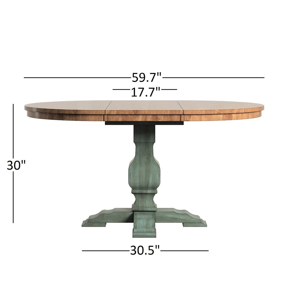 Eleanor Sage Green Extending Oval Wood Table French Back 5 piece Dining Set by iNSPIRE Q Classic