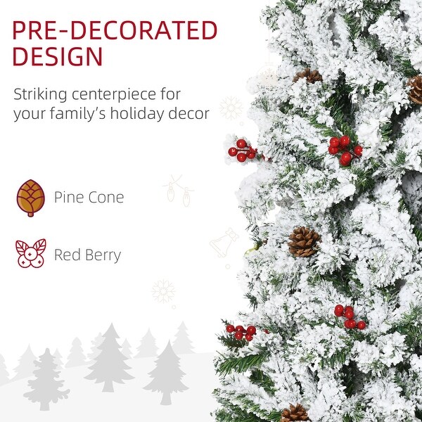 Pencil Snow Flocked Artificial Christmas Tree