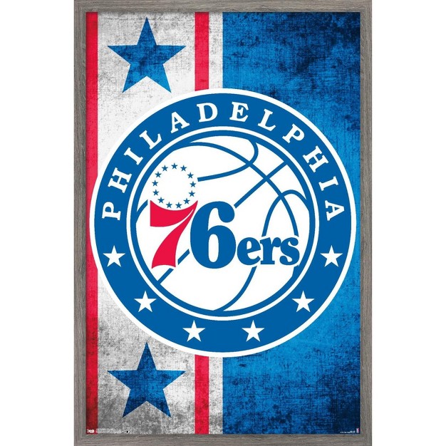 Trends International Nba Philadelphia 76ers Logo 15 Framed Wall Poster Prints