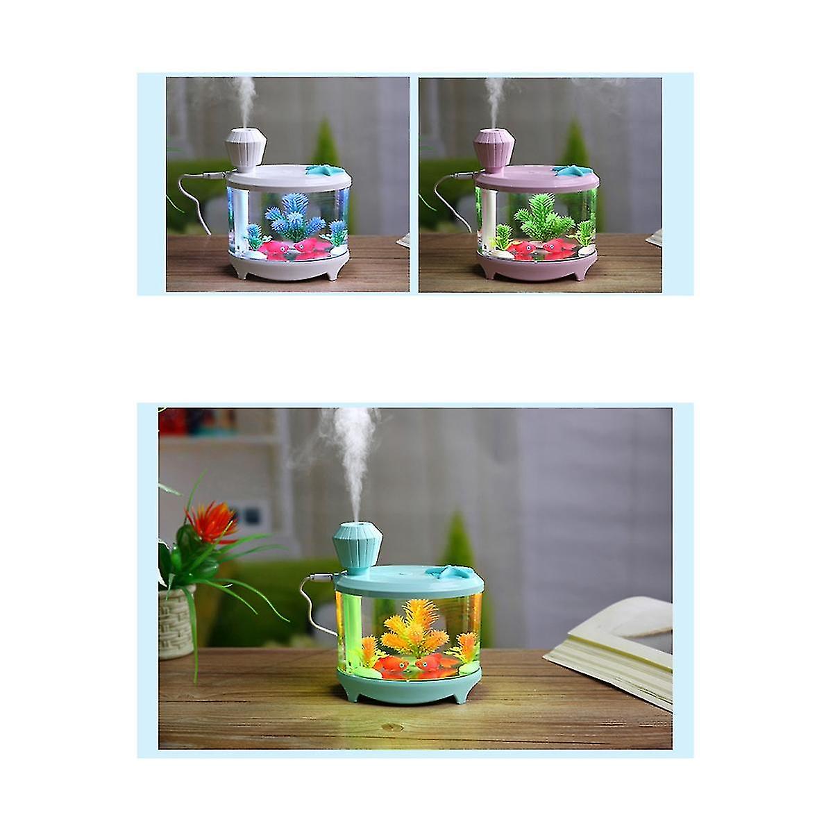 Fish Tank Air Humidifier Diffuser Colorful Night Light Dc5v Usb Mini Mist Maker 460ml Water Diffus