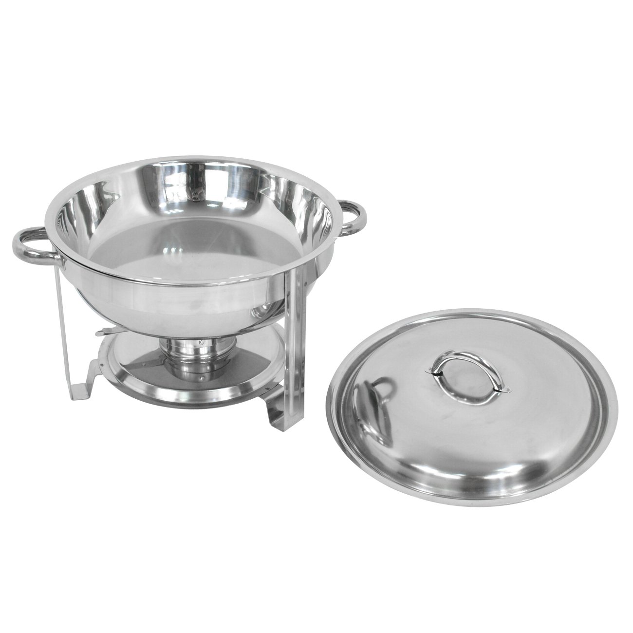 ZENY Pack of 8 Full Size Round Chafing Dish 5 qt Stainless Steel Buffet Catering Set