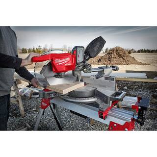 MW M18 FUEL 18V Lithium-Ion Brushless 12 in. Cordless Dual Bevel Sliding Compound Miter Saw with Jig Saw 2739-20-2737-20