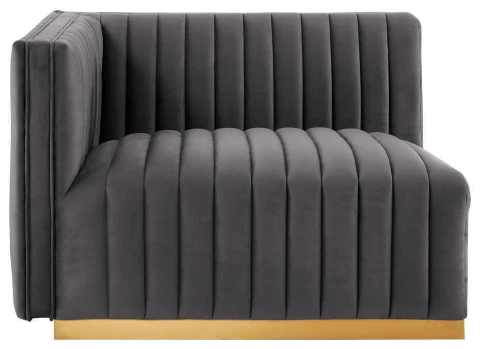 Conjure Channel Tufted Velvet Sofa   Contemporary   Sofas   by Modway  Houzz