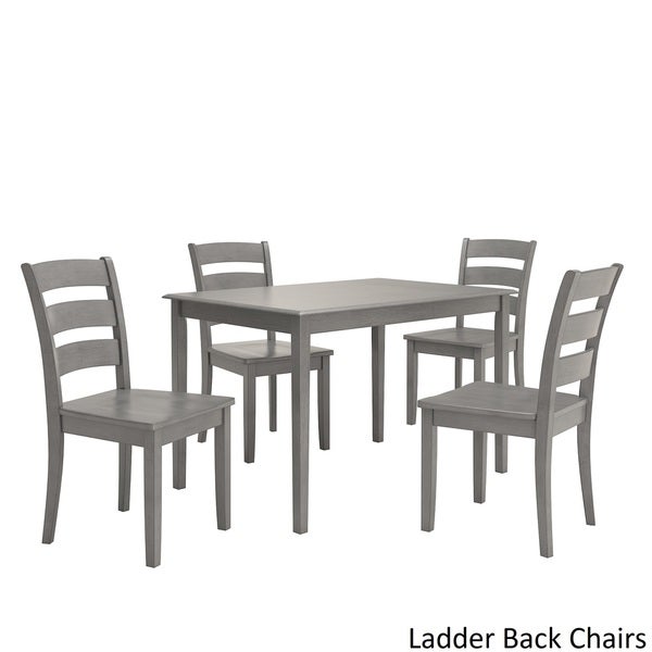 Wilmington II 48-Inch Rectangular Antique Grey 5-Piece Dining Set by iNSPIRE Q Classic