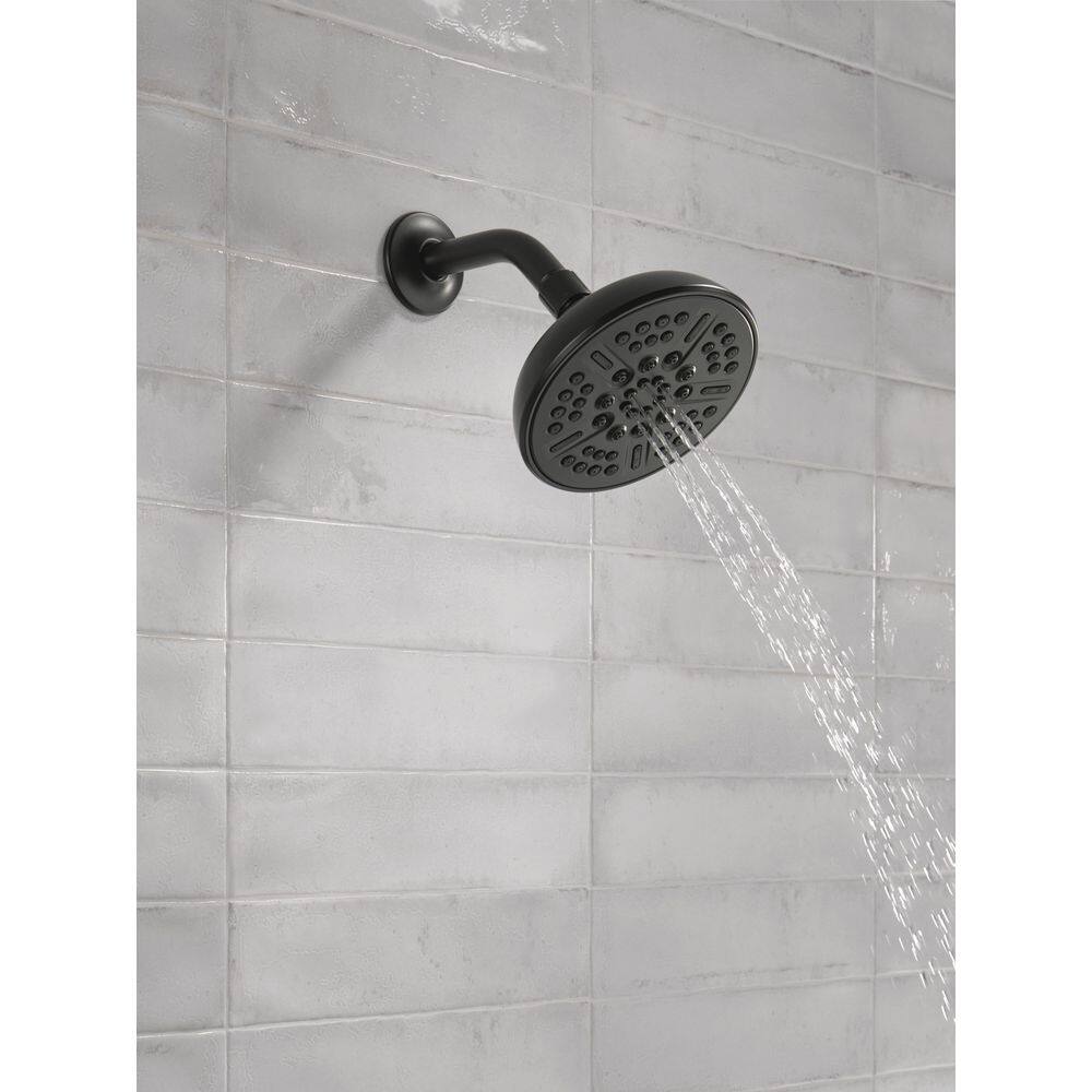 Delta 8-Spray Patterns 2.5 GPM 6 in. Wall Mount Fixed Shower Head in Matte Black 75898BL