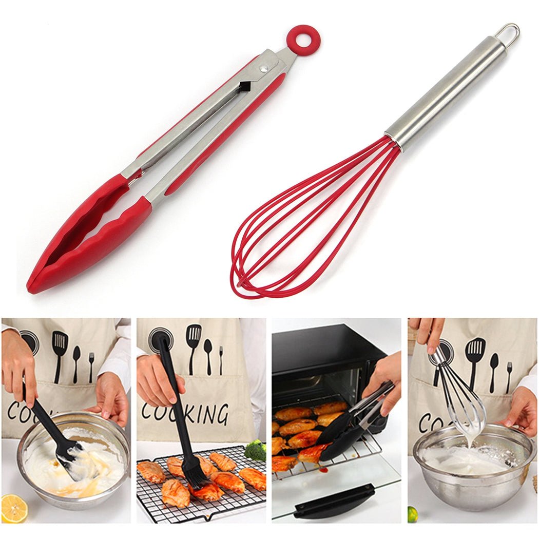 Kitchen Utensil Set Silicone - Nonstick Baking Spatula Kit Cooking Brush Set