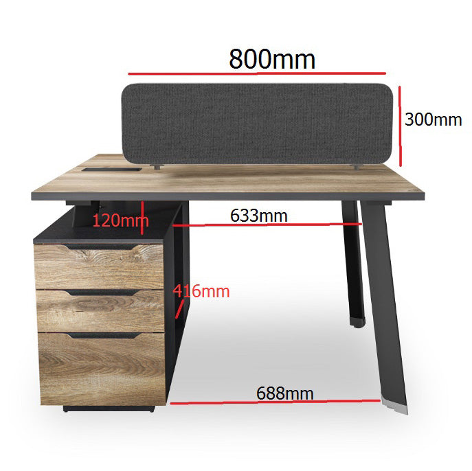 ARTO 2 People Back to Back Workstation Desk 2 Cabinets 1.2M - Warm Oak & Black