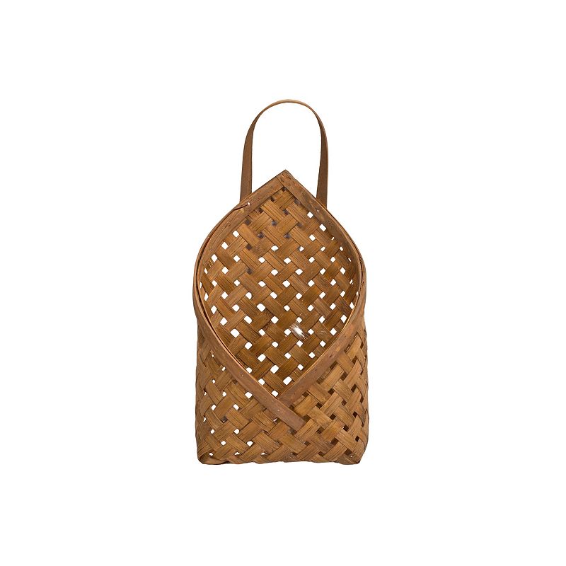 Woven Wicker Basket Wall Pocket (Set Of 2)