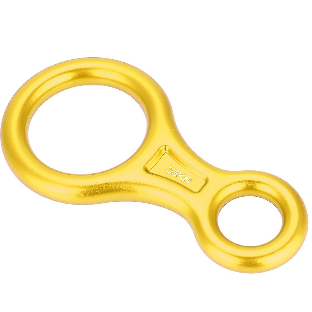 35kn Figure 8 Word Rope Descender Rappel Ring Rock Climbing Rescue Gear (gold)