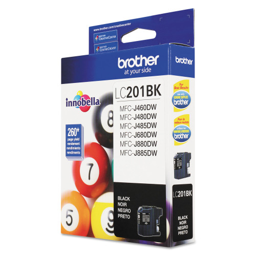 Brother LC201BK Innobella Ink， 260 Page-Yield， Black