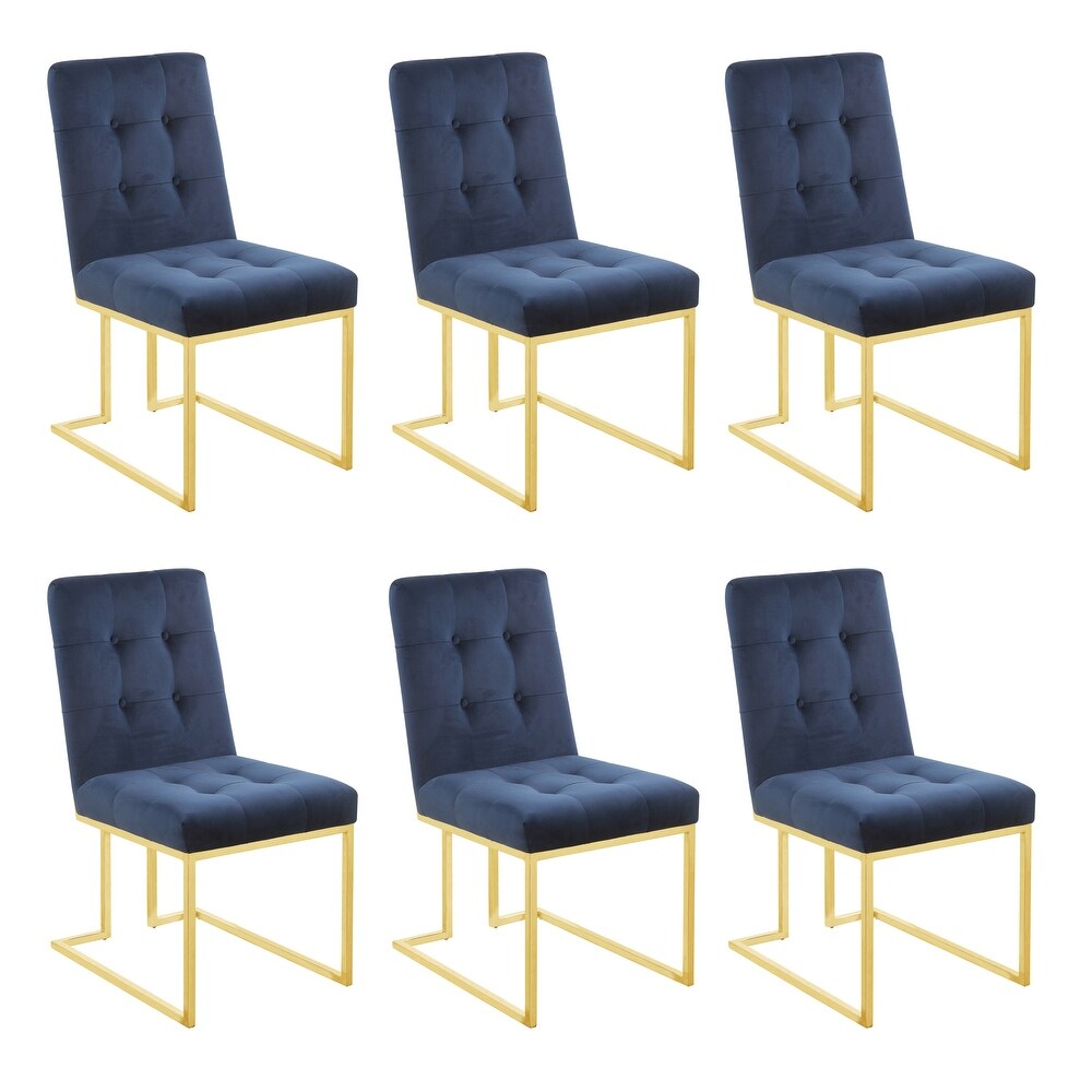 Walmer Upholstered Tufted Dining Chairs (Set of 6)